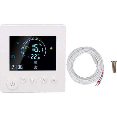 Thermostat intelligent Wifi Lcd grande couleur avec contrôle APP pour bureau à domicile supermarché AC 90V à 240V WIFI blanc (1/5)