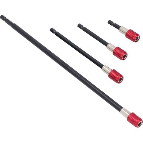 Ensemble de 4 rallonges pour forets (60 mm, 100 mm, 150 mm, 300 mm), queue hexagonale 1/4 pouce, rallonge magnétique puissante (1/5)