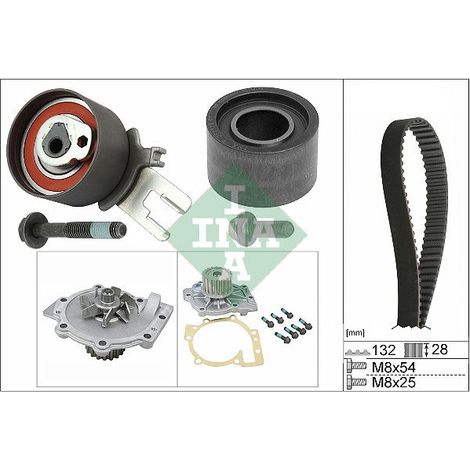 Pompe à eau + kit de courroie crantée Schaeffler INA 530 0582 30 VOLVO 1275409