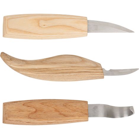 Kit de 3 couteaux à sculpter le bois, outil à main pour le travail du bois (1/5)