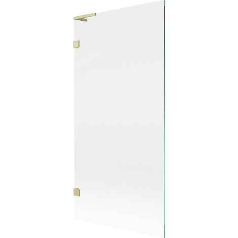Mexen Lunar L Badewannenabtrennung 1-flügelig 90 x 150 cm, transparent, gold gebürstet - 897L-090-000-55-00 (1/5)
