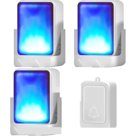 Timbre musical con siete colores intermitentes, blanco, cable 1:3 (1 pulsación, 3 timbres). (1/5)