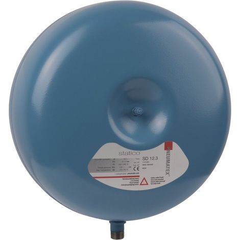 Vase d'expansion mural 18 L – Acier/Butyle – Vessie butyle à faible perte de pression – Compatible systèmes chauffage et refroidissement – Imi Hydronic Engineering