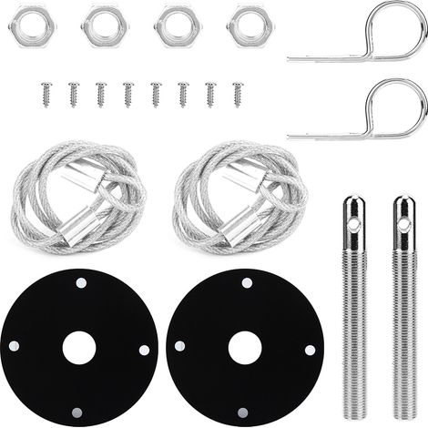 Jeu de verrous de capot style épingle à cheveux universel pour sport automobile course (1/5)