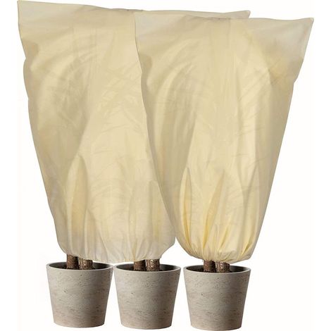 Cubierta de invierno para plantas, cubierta de invierno no tejida para la protección contra heladas de plantas en maceta y rosales (80x60cm) (1/5)