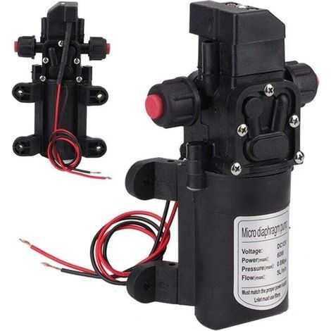 Hochdruckwasserpumpe, 12 V Gleichstrom, 5 l/min Membranwasserpumpe, selbstansaugende Sprühpumpe, 116 PSI mit Klemmen für Boot, Wohnmobil, Camper (1/5)