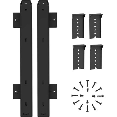 Glissières de tiroirs en métal robuste 355 mm pour armoires - Noir (1/5)