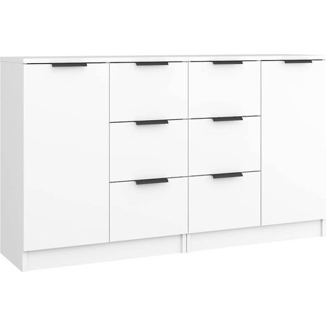 2 Stk. Sideboard/Anrichte/Buffet Weiß 60x30x70 cm Holzwerkstoff LXWW919704 (1/5)