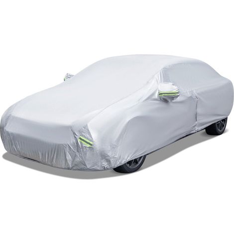 Telone per auto con cerniera e tasca copriauto resistente alle intemperie 479 x 173 x 115 cm argento