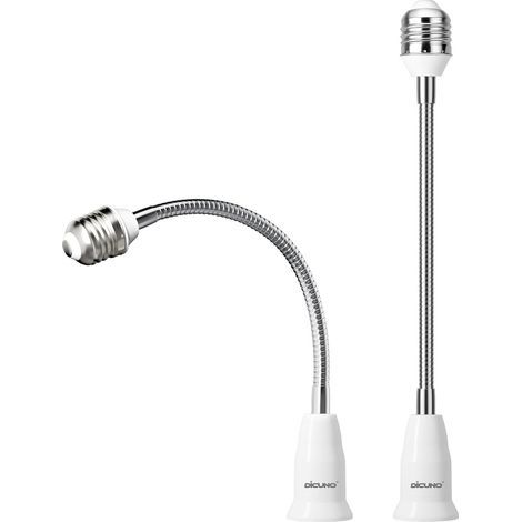 E27 Support de Lampe réglable, Lot de 2 Adaptateur de Base de Lampe d’Extension, Haut qualité convertisseur de Prise d’Ampoule Moyenne Flexible (1/5)