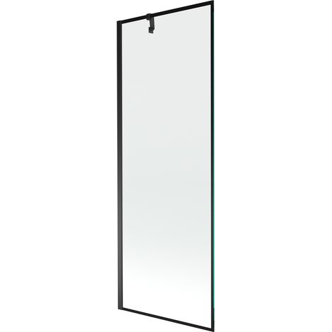 Mampara de Bañera 1 hoja Vidrio transparente, 70x150 cm, Perfil negro