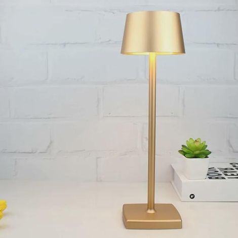 Lampe de Table Exterieur, Lampe sans fil étanche Rechargeable 5200 mAh, Lampe Dimmable Doré IP54, Sans fil (1/4)