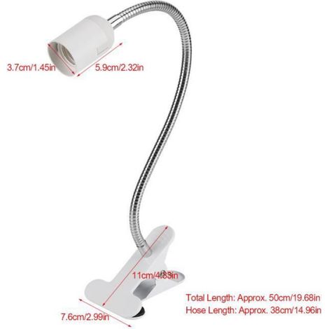 Lampe de Bureau LED à Pince - Dimmable - Flexible - Blanc - E27 (1/4)