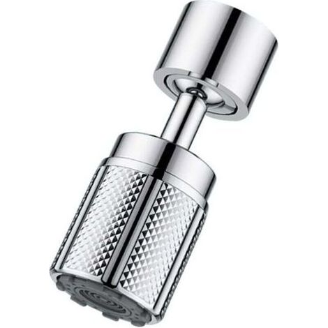 PA Aeratore per rubinetto da cucina cromato a 360°, risparmio idrico, 3 modalità di spruzzo, 6 adattatori per rubinetti con filettatura M22 (1/4)