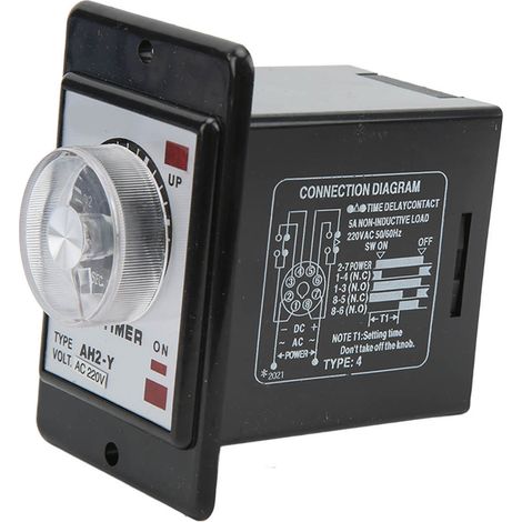 JYIO AH2-Y 1S relais temporisé 8 broches mini commutateur minuterie à cadran pour équipement automatisé 220VAC (1/5)