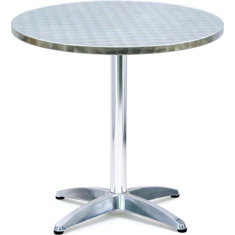 Tavolo da Bar Tondo in Alluminio Ø 70 cm - Tavolino Rotondo per Cucina, Bar e Locali