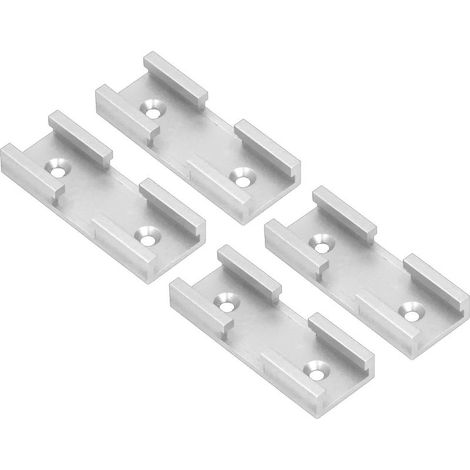 Accessoires de Croisement Rail T 4PCS en Alliage d'Aluminium pour Menuiserie - Connecteur Intersection Rail Croix Argenté pour Charpentier (1/5)