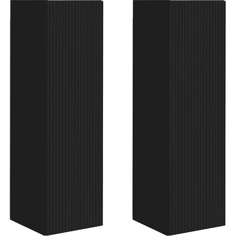 Maison Exclusive - TV-Wandschrank 2 pcs Schwarz 30 x 31 x 100 cm