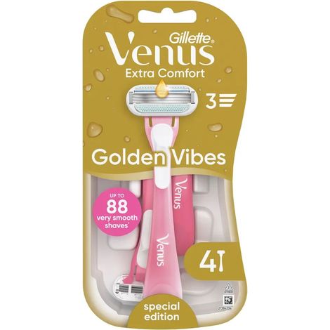 Gillette Venus Golden Vibes 4er Mehrwegrasierer inkl. Ersatzklingen 4 Stück