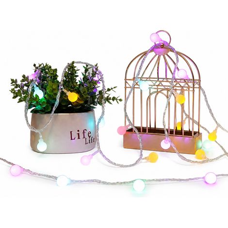 Guirlande LED 300 Boules Blanches Multicolores 24 V, Étanche pour Jardin, Camping et Décoration Extérieure (1/5)