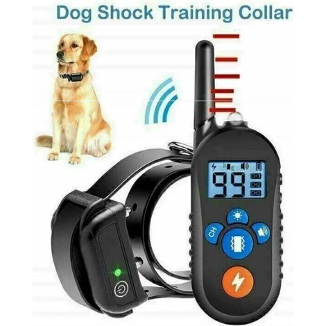 Collier de Dressage pour Chien, Collier Anti aboiement, Rechargeable avec 3 Modes Vibration/Choc/Beep Sonore, Récepteur imperméable et Télécommande de 800 mètres (noir) (1/4)