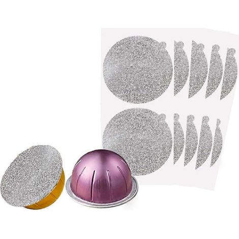 Couvercles en aluminium pour capsules Nespresso Vertuo réutilisables : 100 couvercles de fermeture hermétiques en aluminium pour capsules de café expresso rechargeables - JBMEDIA (1/4)