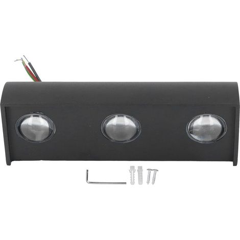 Appliques murales LED 3 LED 3W sans éblouissement, lumière douce et chaude, étanches IP65, boîtier en aluminium durable, design moderne pour extérieur (1/5)