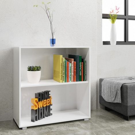 Étagère 77 cm de haut Colonne bibliothèque Couleur blanche (1/4)