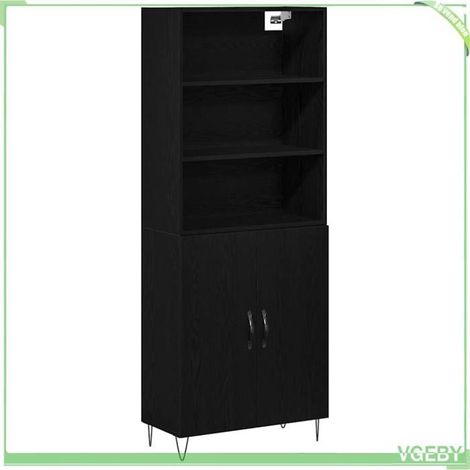 Haut de buffet - 3333093 - Chêne noir - Bois d'ingénierie - 69,5x32,5x180 cm (1/5)