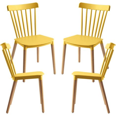 Packs Sillas Comedor - Pack 4 Sillas Leka - Amarillo (1/5)