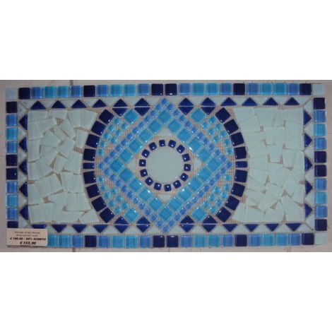 ROSONE IN VETRO MURANO FROZEN BLU 33X66 RIVESTIMENTO BAGNO CUCINA