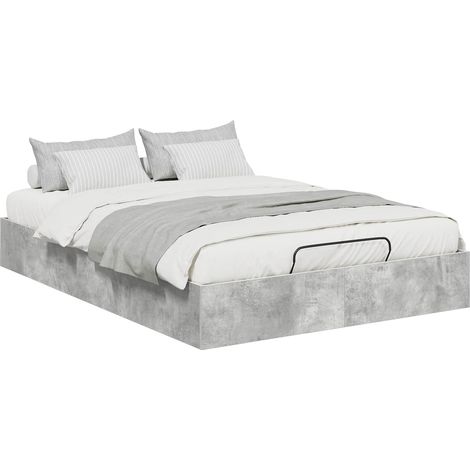 Maison Exclusive - Ottoman Bettgestell Betongrau 150 x 200 cm Hol