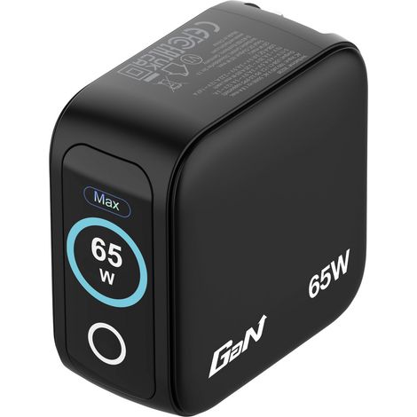 Universeller GaN Wandladegerät für Reisen Verbatim Mini GaN Ladegerät mit Display - 2xUSB Typ-C - 1xUSB - 65W (1/5)