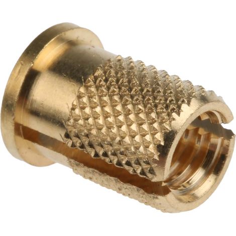 Insert fileté RS PRO, M6, en Laiton, fixation Ø 8mm, L 12.7mm ( Prix pour Sachet de 100 ) (1/2)