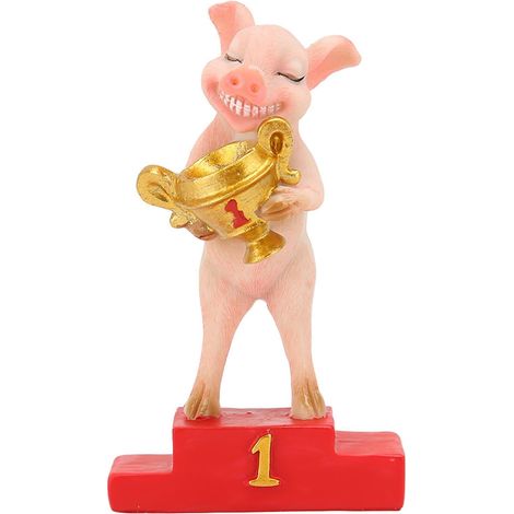 Statuette de cochon mignonne et amusante, figurine décorative en résine pour table à manger, cuisine, bar ou salle à manger. (1/5)