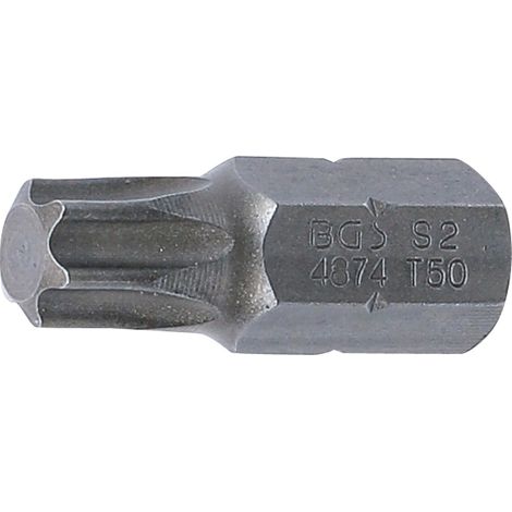 1 - Embout - Profil T - Acier Chrome-Vanadium - Pour Vis Torx T50 - Usage Mécanique - Argent - 30x10 mm (1/2)