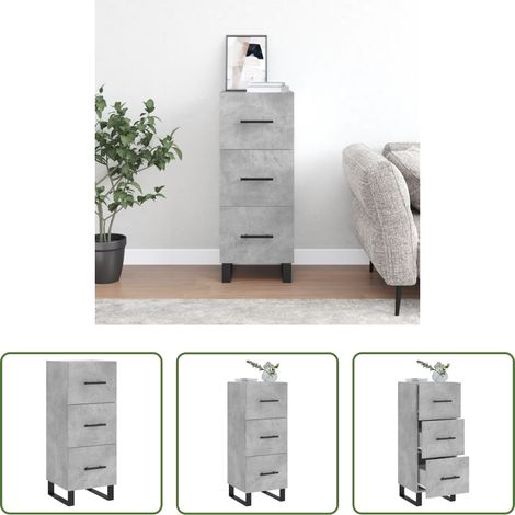 Buffet gris béton - Buffet Gris béton 34,5x34x90 cm Bois d'ingénierie (1/5)