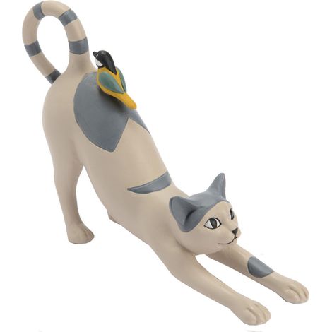 Figurine le Chat et l'oiseau de décoration en résine (1/2)