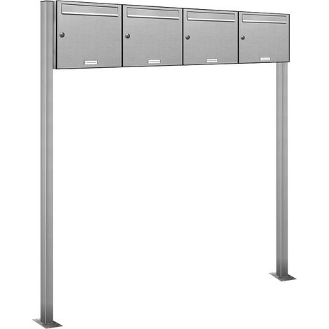 4er V2A Edelstahl Standbriefkasten Anlage Freistehend (1/5)