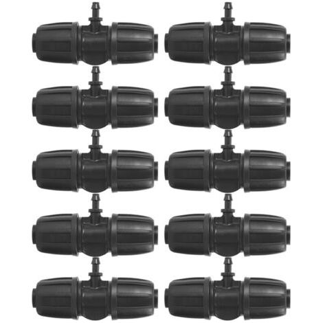 CHOYCLIT 10Pcs Connecteurs d'irrigation 16mm à 4/7, Connecteurs de Tube d'irrigation Goutte à Goutte en Té Barbelé 16PE, 5/8in (16mm) à 4/7 (7mm OD, 4mm ID) Buse d'atomisation, pour Tuyau PE Pelouse (1/2)