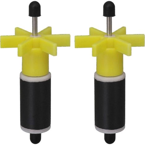 2 rotors jaunes CHJ-600 pour pompe submersible, avec filtre et turbine.