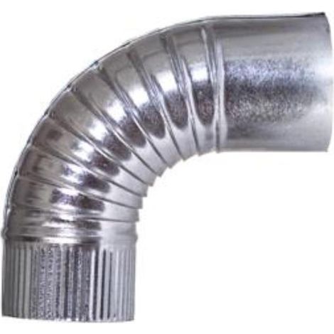 THECA codo 90g estufa galvan. 120mm. , Codo de estufa galvanizado 0,5mmAngulo 90ºAncho 120mm. (1/4)