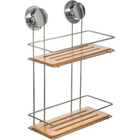 Étagère 2 Niveaux Ventouse "Venterra" 36cm Naturel (1/4)