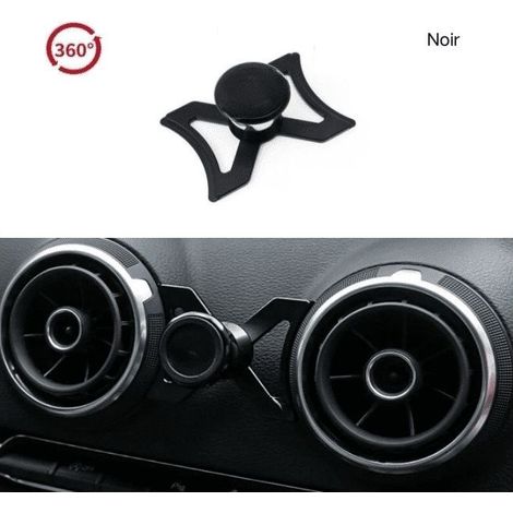 Magnetische Handyhalterung für Audi A3 S3 RS3 8V – 360°-Drehung – Einfache Montage an den Lüftungsschlitzen – Schwarze Aluminiumlegierung (1/5)