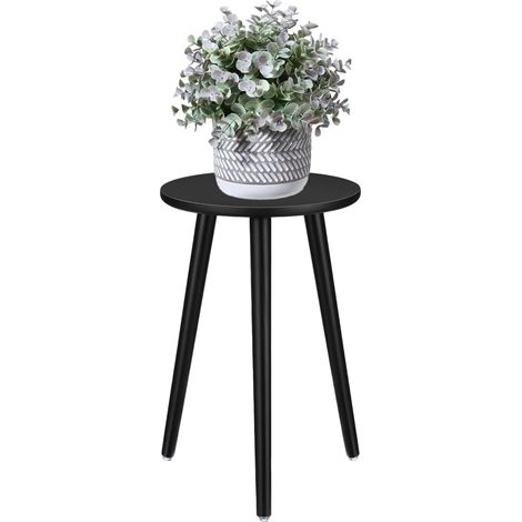 APEX Support pour plantes d'intérieur - Table en bois pour pots de fleurs, décoration intérieure moderne, 42 x 28 cm (noir) (1/5)