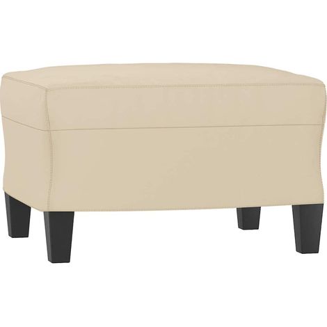 vidaXL Reposapiés tela de microfibra crema 60x50x41 cm (1/2)
