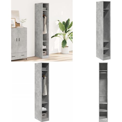 vidaXL Kleiderschrank Betongrau 30x50x200 cm Holzwerkstoff (1/5)