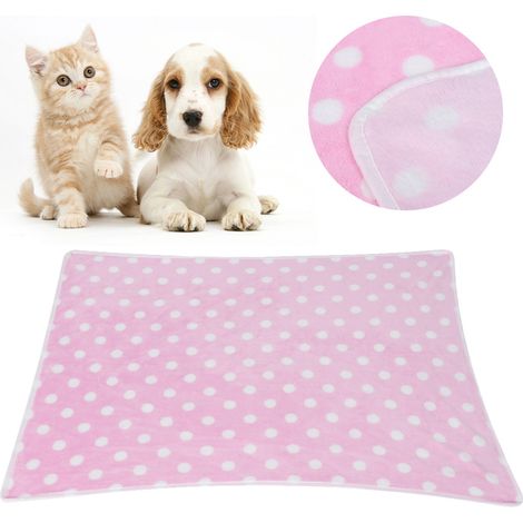 Tapis/couverture doux et chaud pour animaux de compagnie (chien/chat), coussin de couchage d'hiver pour cage (rose 40x60cm) (1/5)