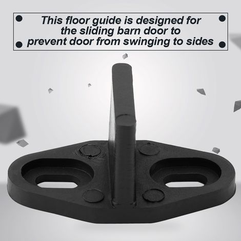 Guide de sol noir en plastique pour porte coulissante de grange, accessoire de quincaillerie inférieur (1/5)
