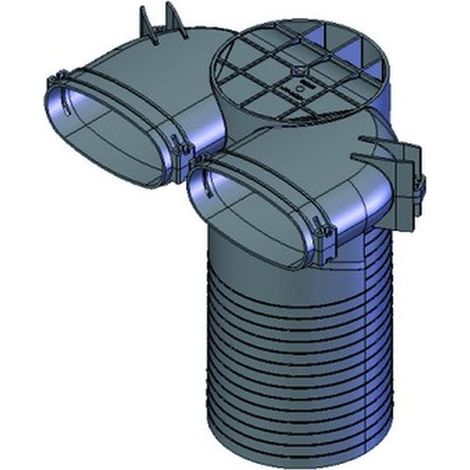 Helios FRS-DWK 2-51/125 FlexPipe Decken-/Wandkasten DN 125 und 2 Stutzen oval 51mm für Decken-/ Wandventile (1/5)